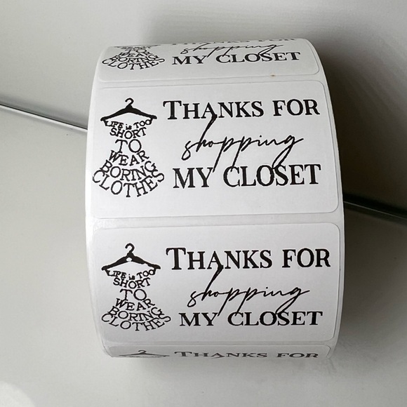 Other - 100 Thank You for shopping my closet 2in roll | Packaging Supplies | NWT